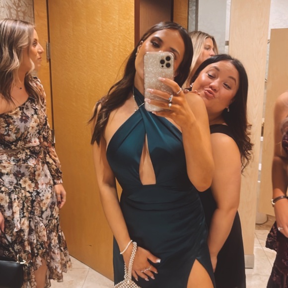 show me your mumu halter maxi dress emerald xs - Picture 7 of 11